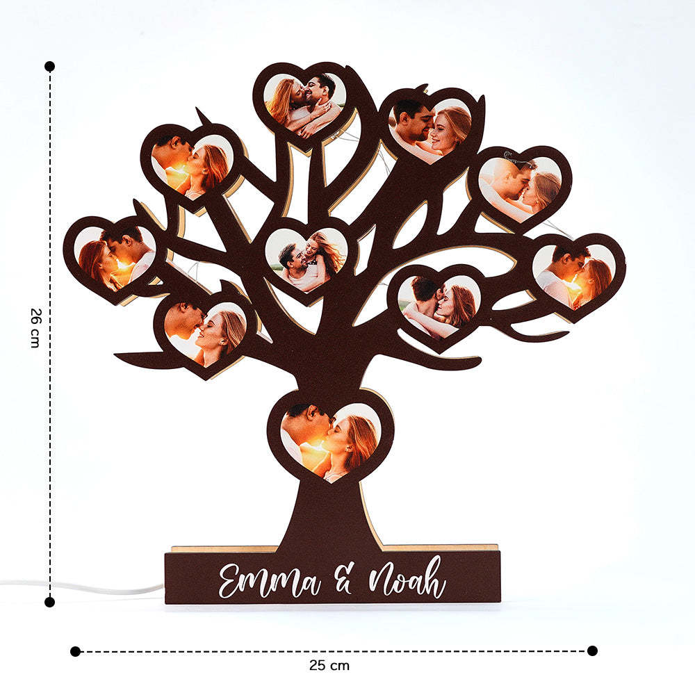 Custom Tree Wooden Photo Night Light Personalized Name Lamp Gift for Him/Her - photomoonlamp