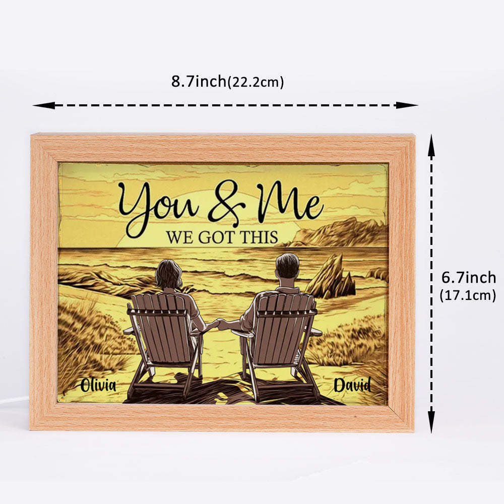 Custom Couple You & Me We Got This Frame Light Box - photomoonlamp