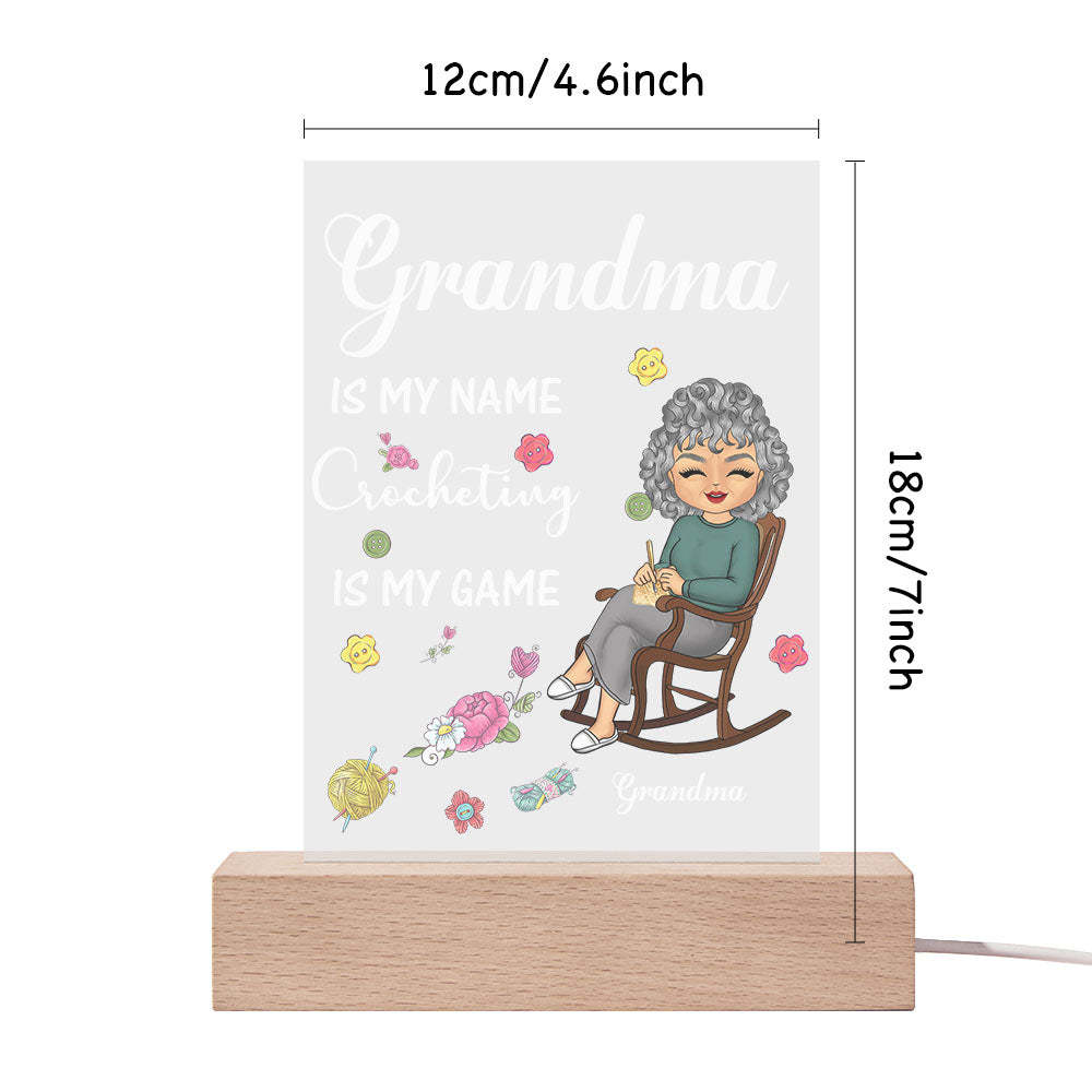 Custom Lamp Mother's Day Gifts Crocheting is My Game Night Light - photomoonlamp