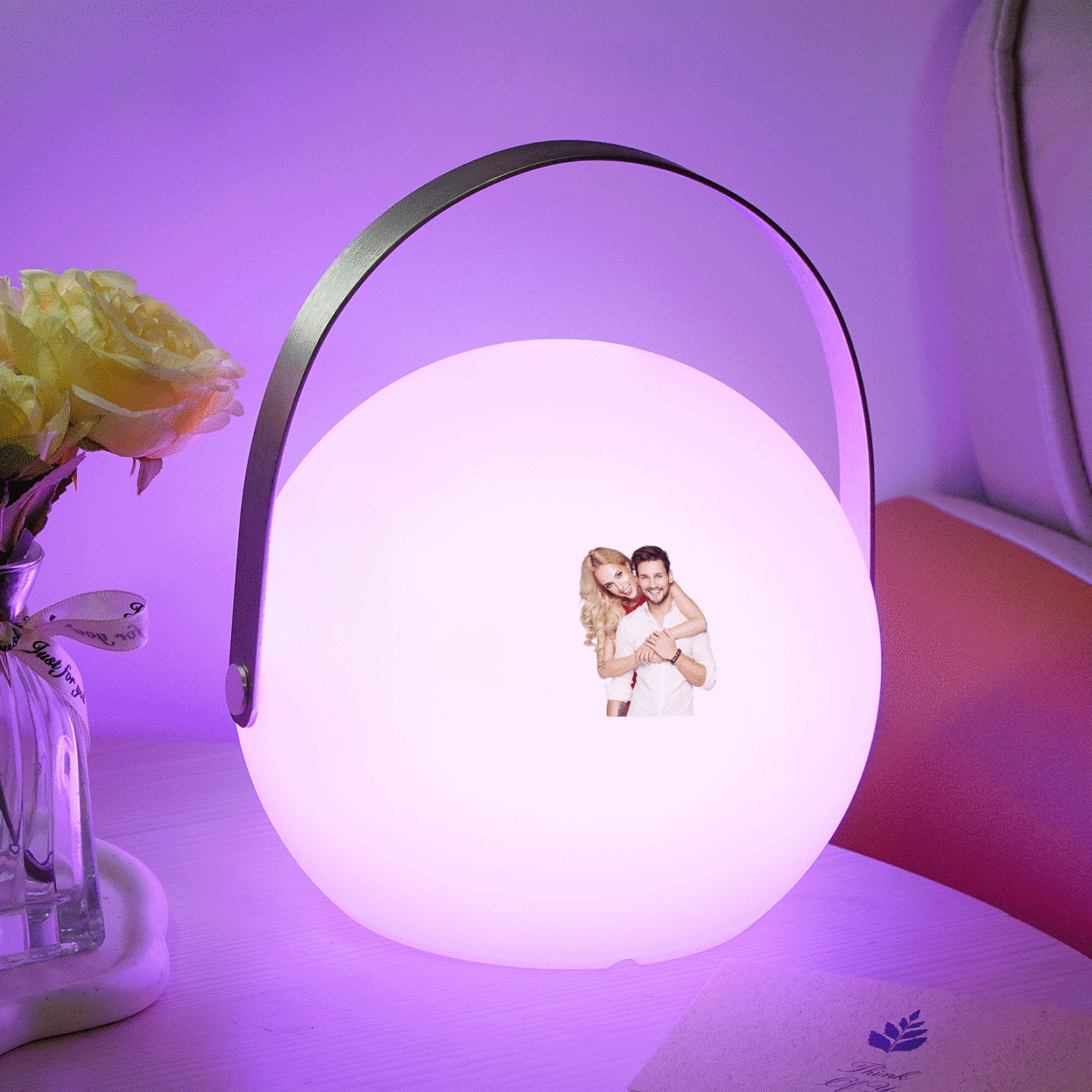 Personalized Photo LED Lamp Colorful Round Hand Night Light - photomoonlamp