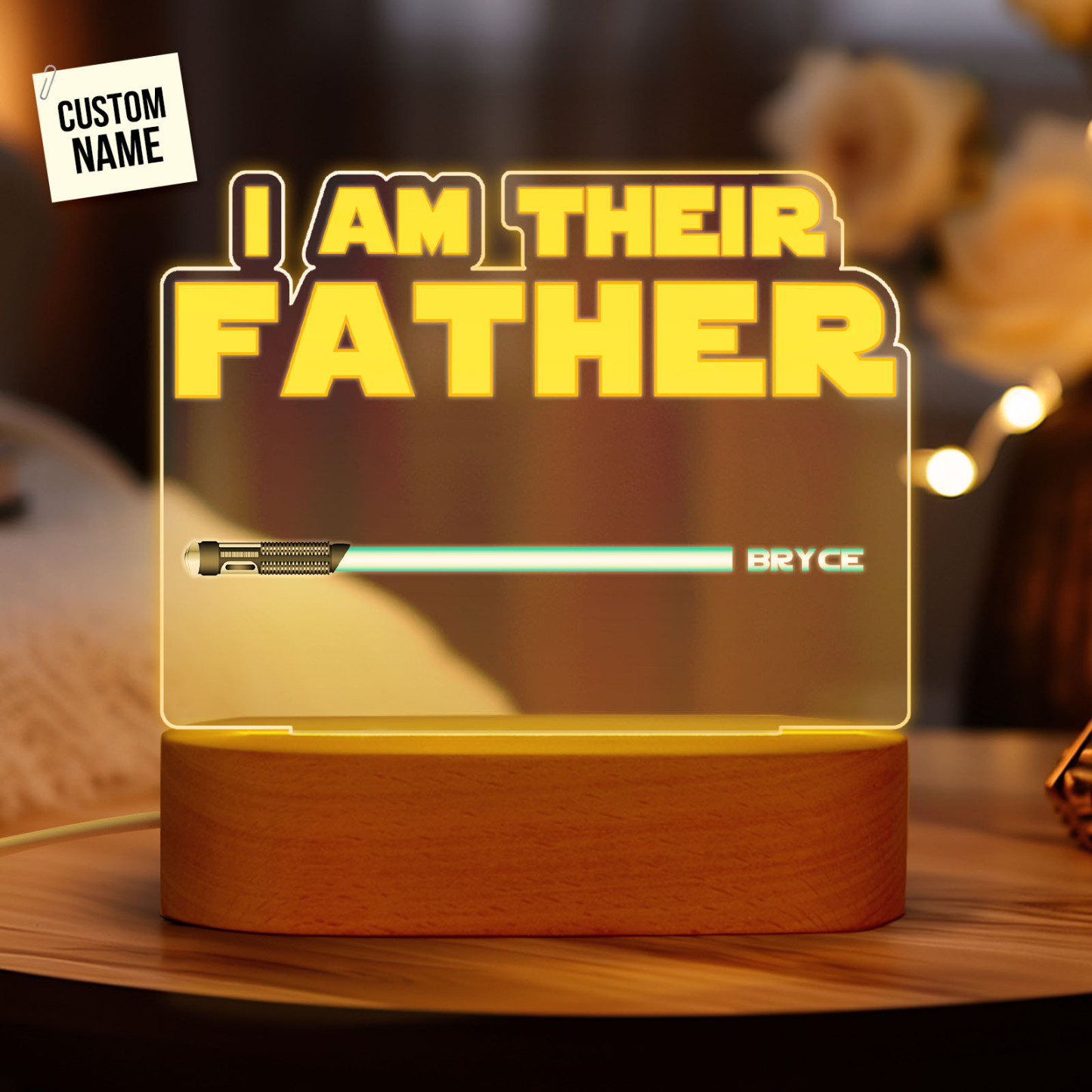 Father's Day Gifts I Am Their Father Personalized Lightsaber Night Light with Kids Names Custom Gifts for Dad