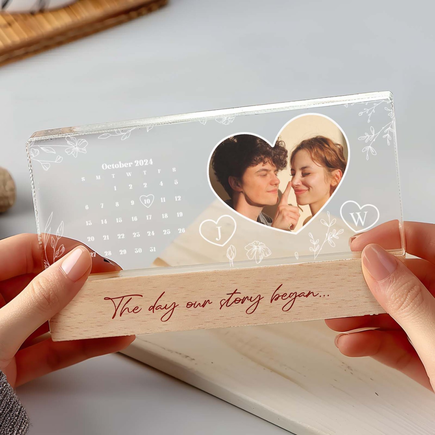 Personalized Calendar Night Light Custom Photo Light Gift for Lover - PhotoMoonLamp