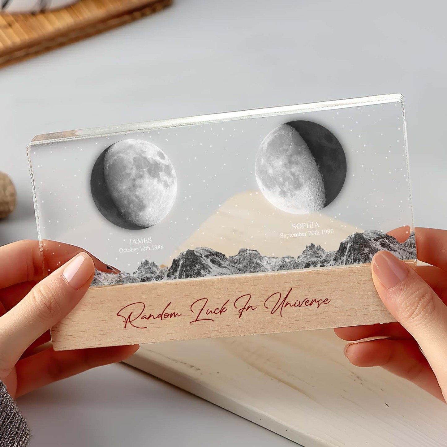 Personalized Moon Phase Night Light Custom Photo Light Gift for Lover - PhotoMoonLamp