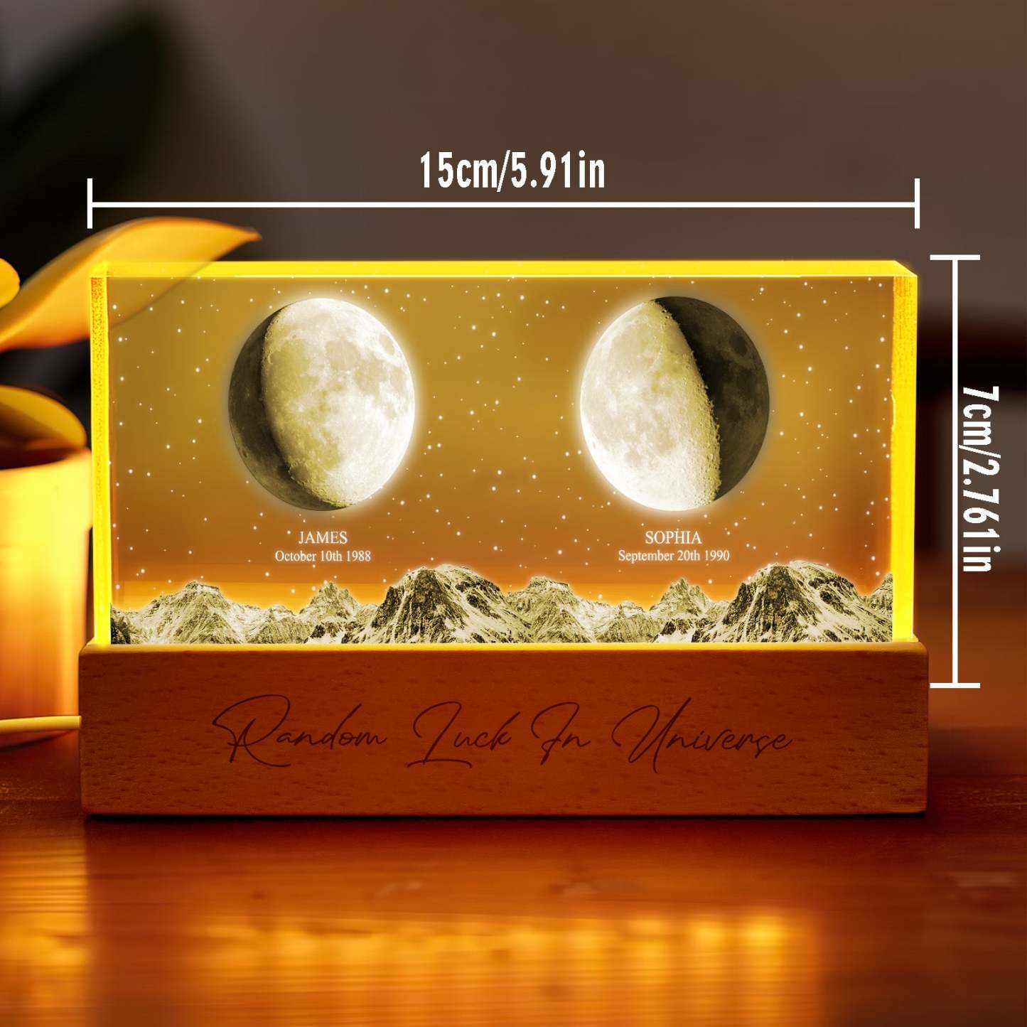 Personalized Moon Phase Night Light Custom Photo Light Gift for Lover - PhotoMoonLamp