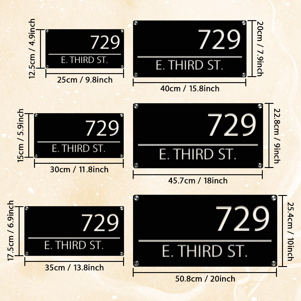 Custom LED House Number ,Illuminated House Number, Vertical Address Plaque, Modern House Numbers, Horizontal Address Sign, Address Number