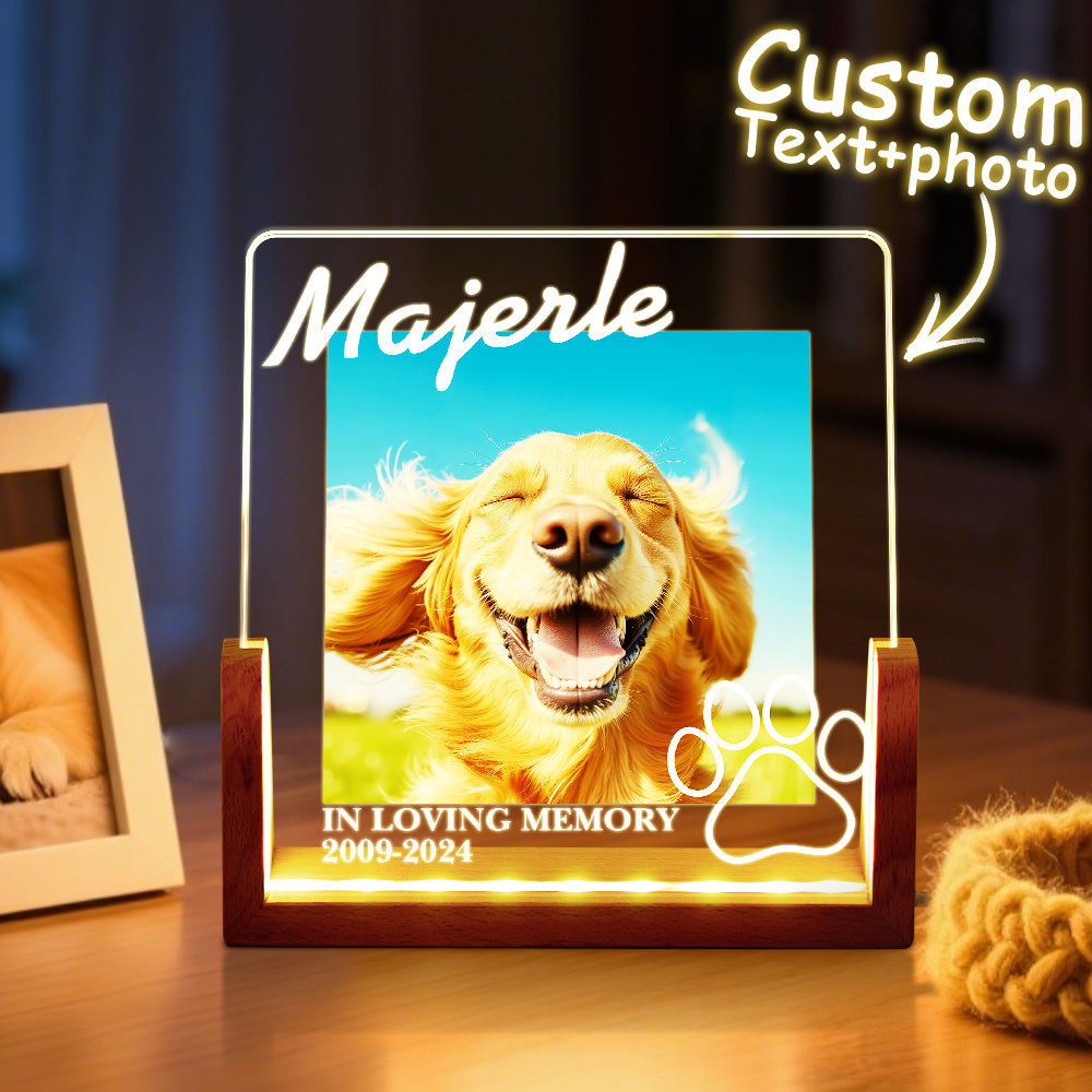 Custom Photos Night Light Personalized Text Night Light Romantic Anniv