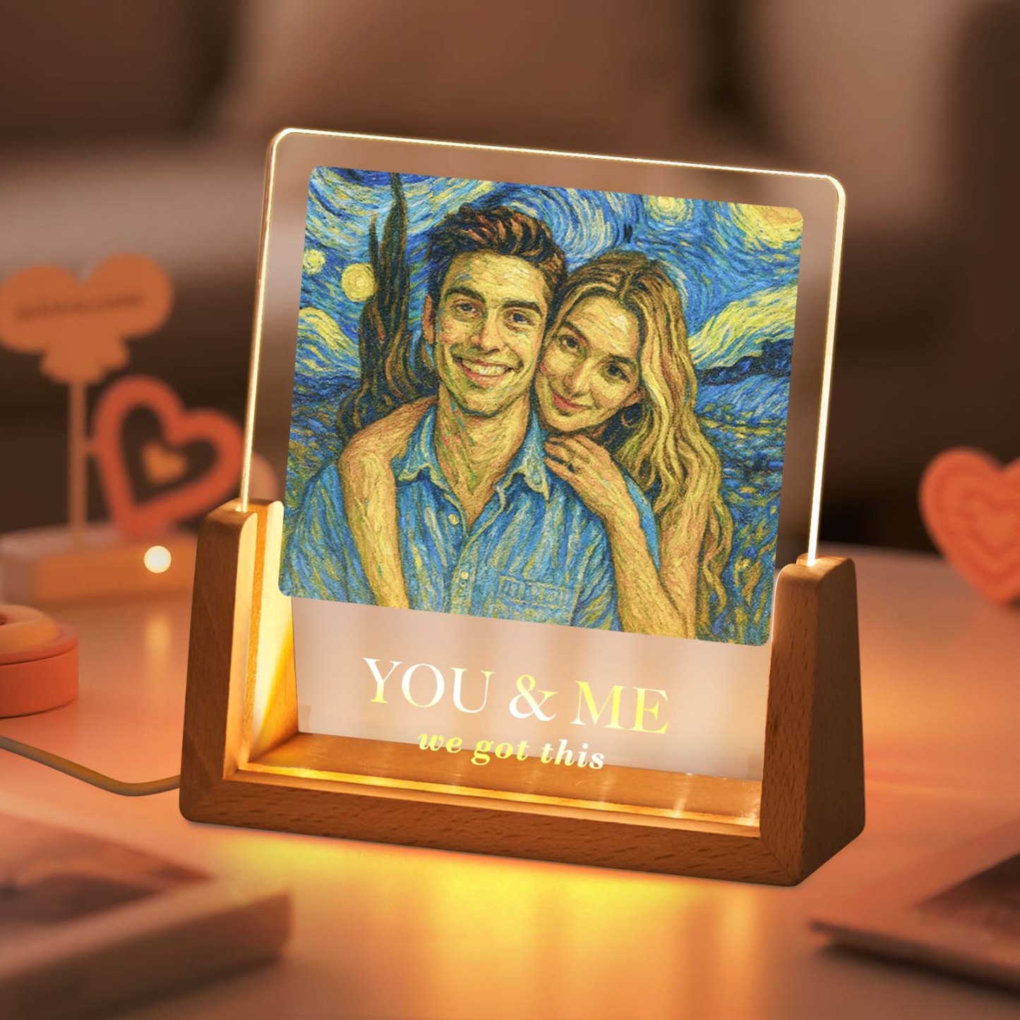 Valentine's Gifts Personalized Photos Acrylic Led Night Light Gift for Anniversary