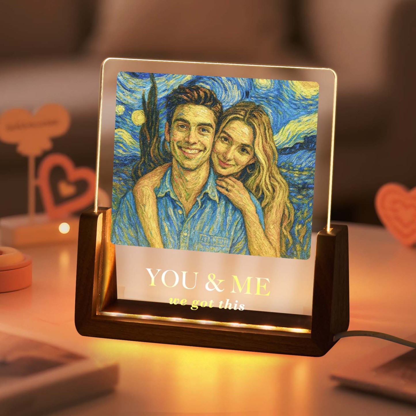 Valentine's Gifts Personalized Photos Acrylic Led Night Light Gift for Anniversary