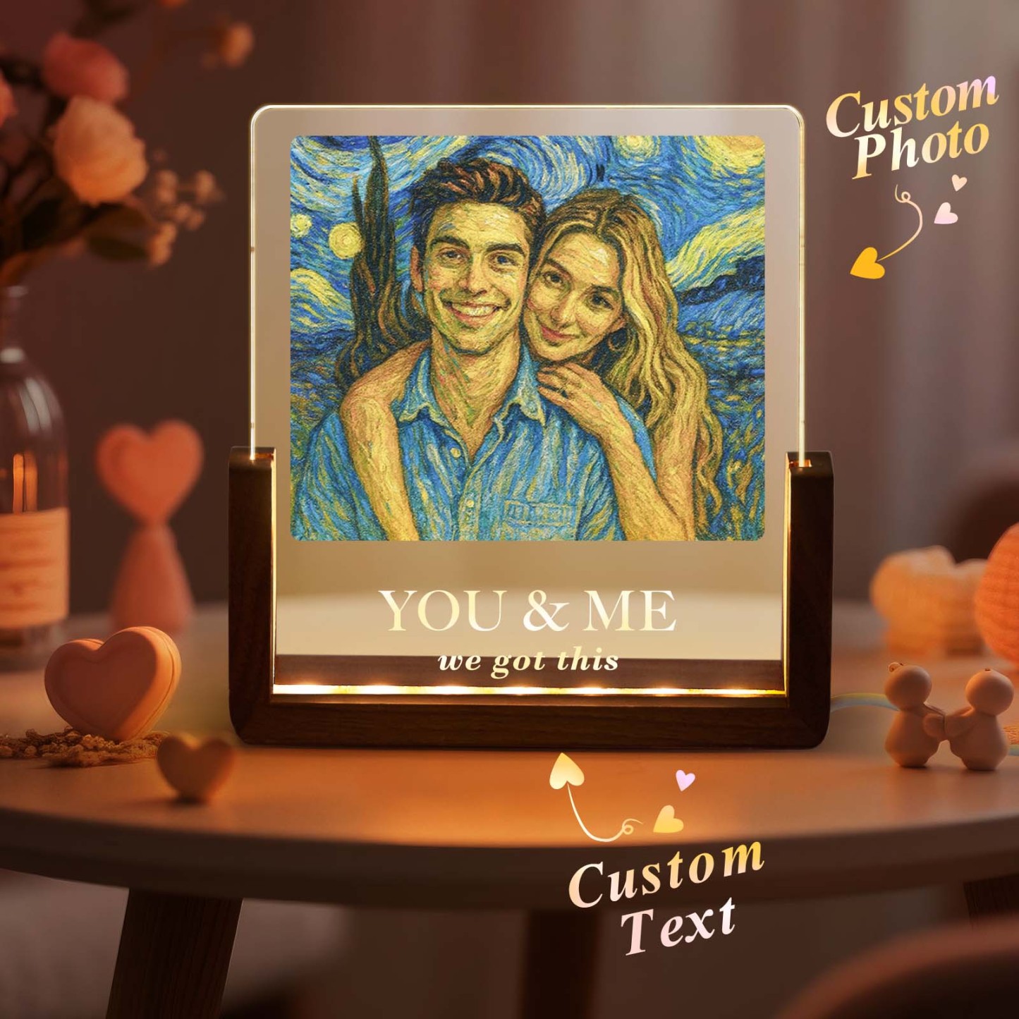 Valentine's Gifts Personalized Photos Acrylic Led Night Light Gift for Anniversary
