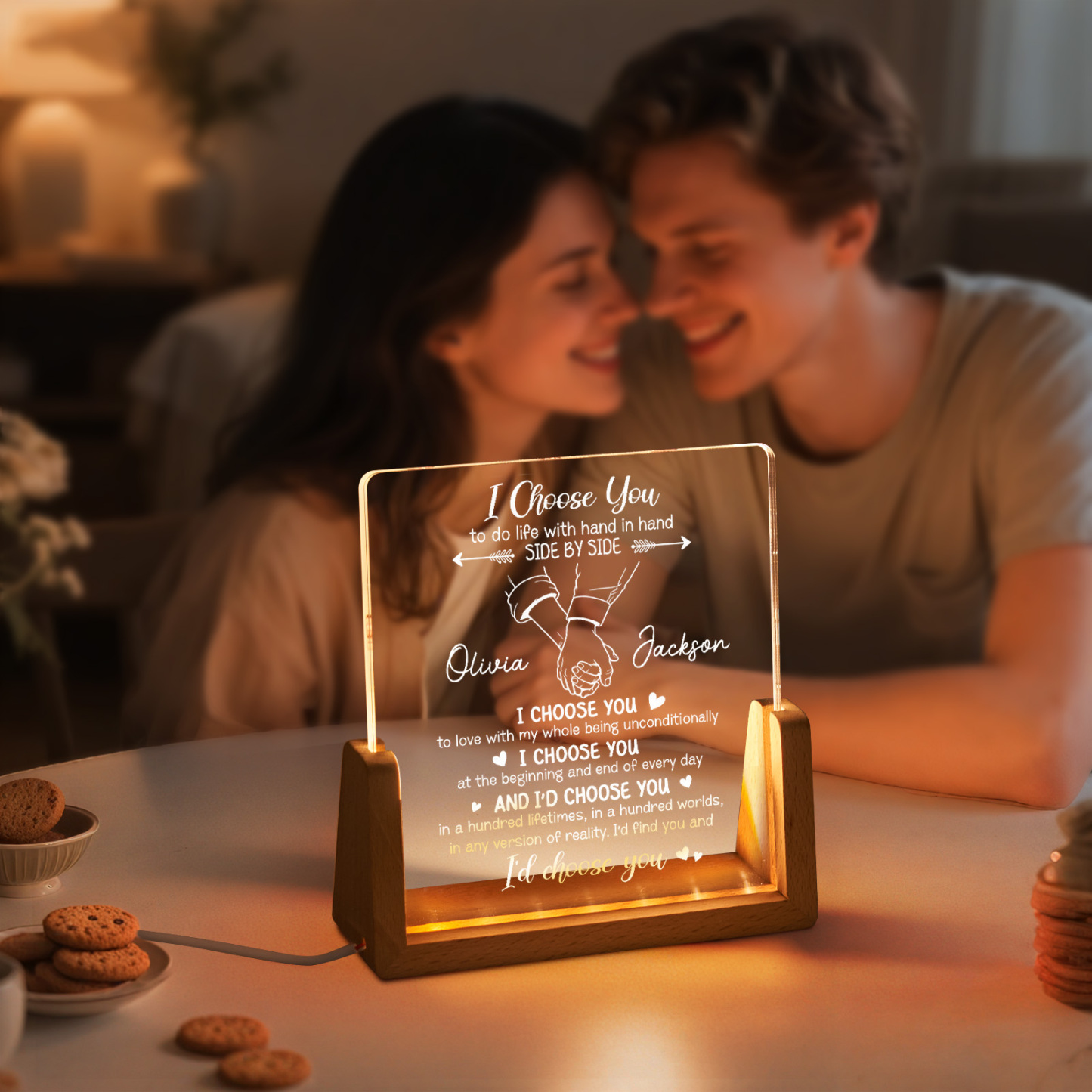 Personalized I Choose You Night Light - Custom Couple Gift for Anniversary