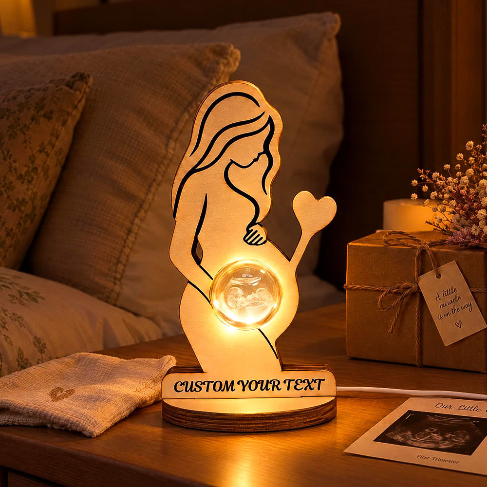 Personalized Crystal Lamp Baby Ultrasound Keepsake Light Gift Idea
