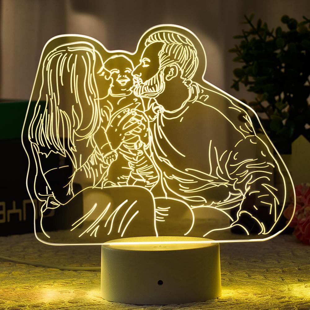 Anniversary Gifts for Him Photo Lamp LED light Engraved Portrait Night Light