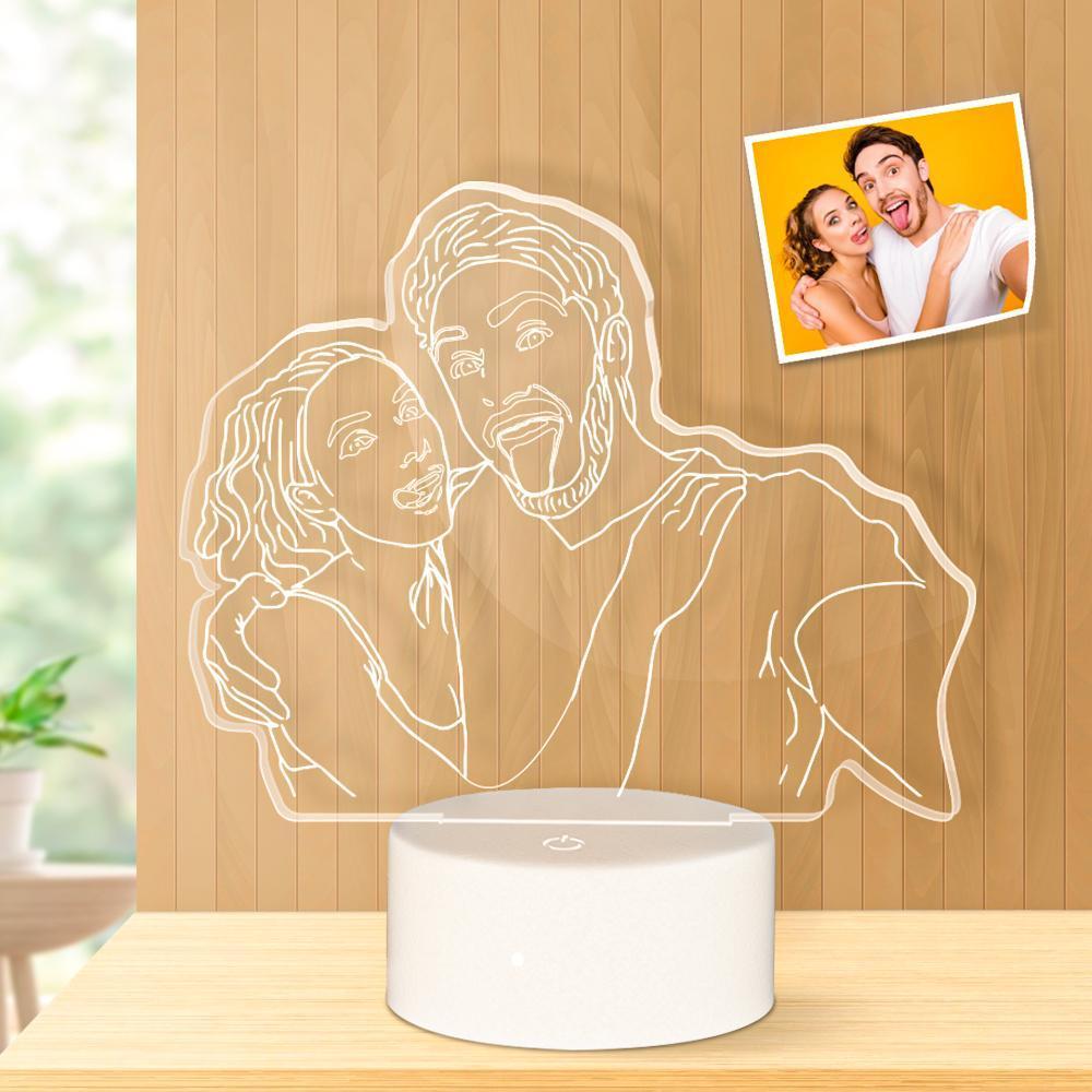 Anniversary Gifts for Him Photo Lamp LED light Engraved Portrait Night Light
