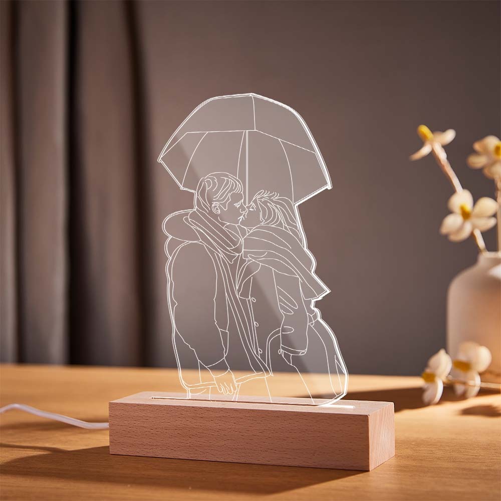 Personalized 3D Photo Night Light Custom Lamp 7 Colors Acrylic Night Light Anniversary Gifts - photomoonlamp