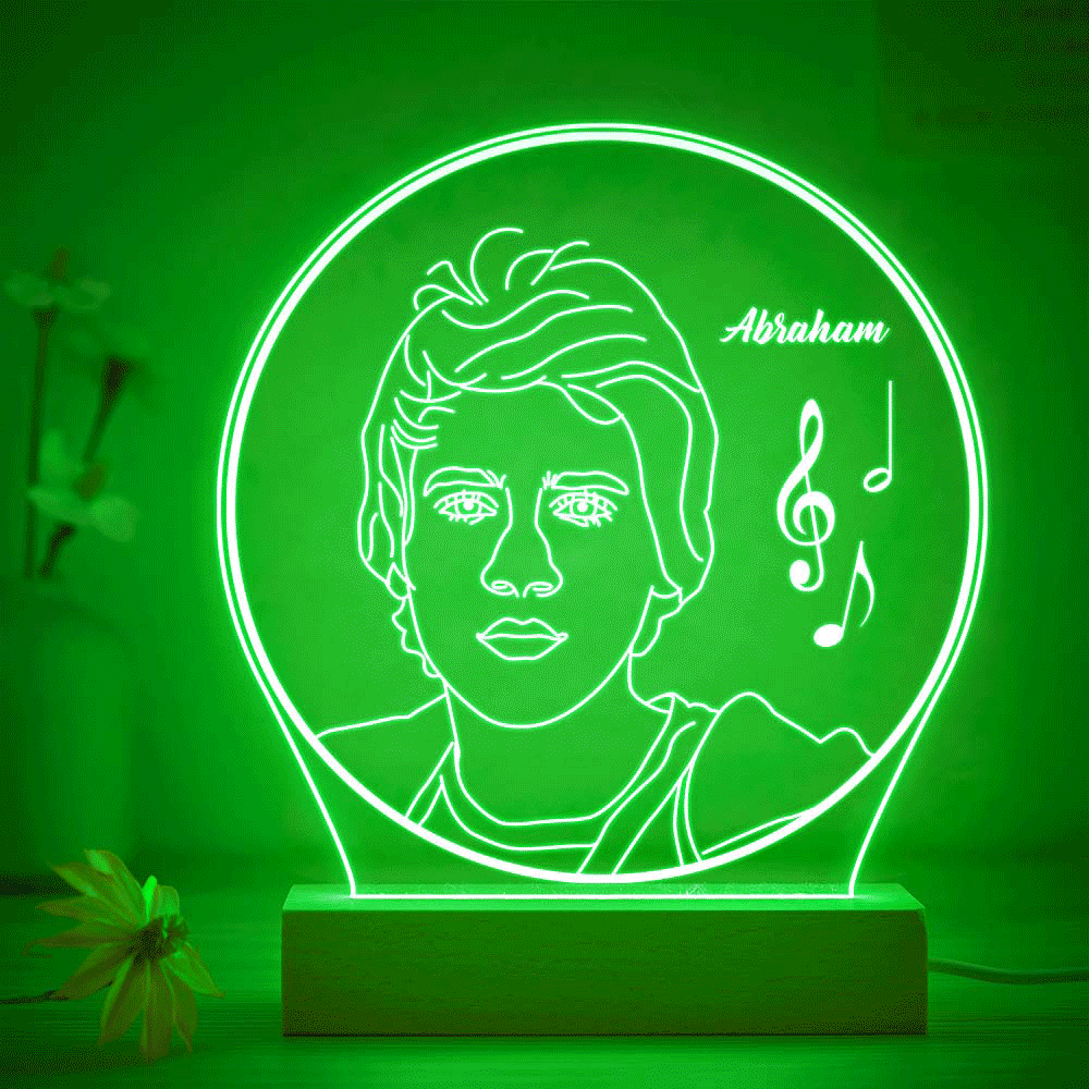 Personalized Musical Note Photo Night Light Custom Engraved 3D Lamp 7 Colors Acrylic Night Light Birthday Gifts - photomoonlamp
