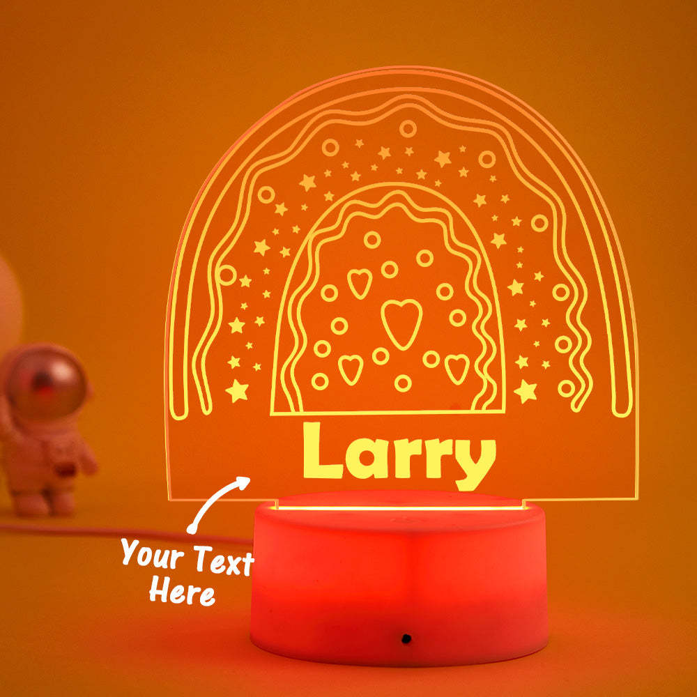 Personalized Boho Rainbow LED Name Night Light Children's Lamp for Bedroom Decoration - photomoonlamp