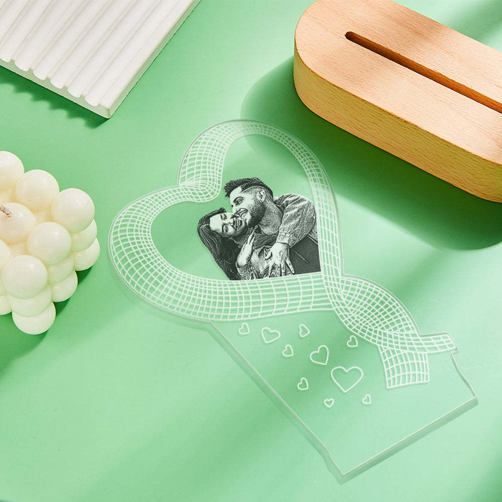 Custom Photo 3D Led Lamp Unique Colorful Night Light Couple Valentine's Day Gift - photomoonlamp
