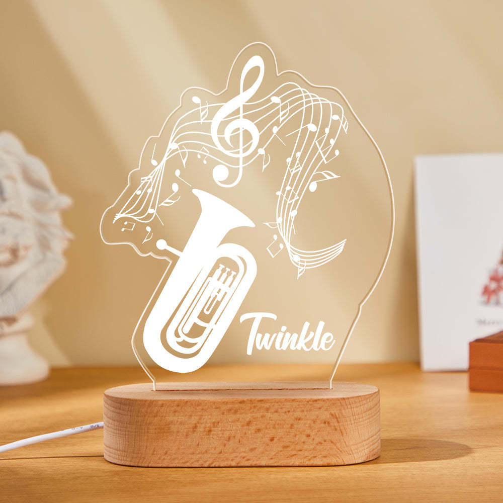 Custom Acrylic Engraved Instrument Night Light Personalized 3D Printed Colorful Lamp Birthday Gift - photomoonlamp