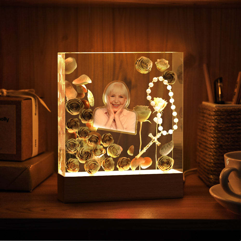 Custom Photo Night Light Square Home Memorial Gifts - photomoonlamp