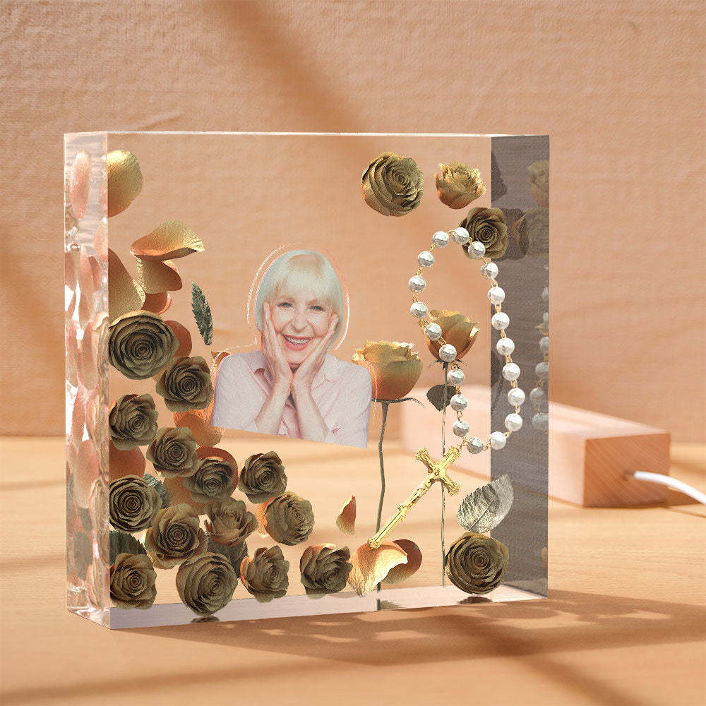 Custom Photo Night Light Square Home Memorial Gifts - photomoonlamp