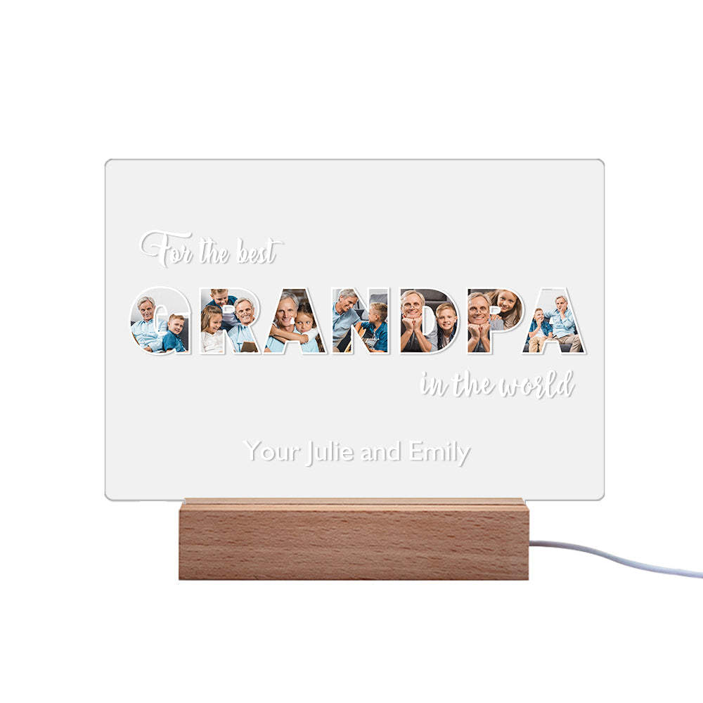 Custom Night Light Personalized Photo Acrylic Lamp Father's Day Gifts for Grandpa - photomoonlamp