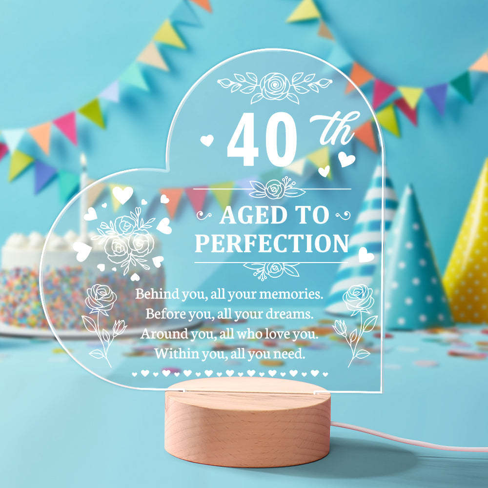 Personalised Birthday Night Light Heart Shaped Acrylic Lamp Gifts for Friends or Family - photomoonlamp
