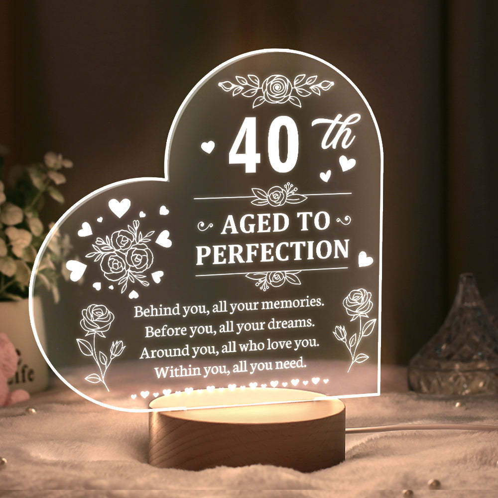 Personalised Birthday Night Light Heart Shaped Acrylic Lamp Gifts for Friends or Family - photomoonlamp
