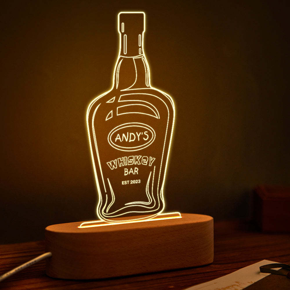 Personalized Wine Night Light 7 Colors Acrylic 3D Lamp Father's Day Gifts - photomoonlamp