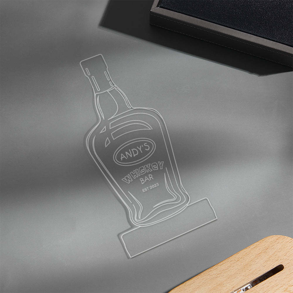Personalized Wine Night Light 7 Colors Acrylic 3D Lamp Father's Day Gifts - photomoonlamp