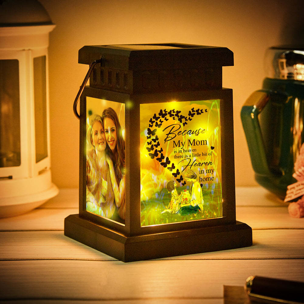 Anniversary Gifts for Couple, Personalized Photo Engraved Lantern Nightlight Lamp Memorial Lamp Solar Garden Light - photomoonlamp