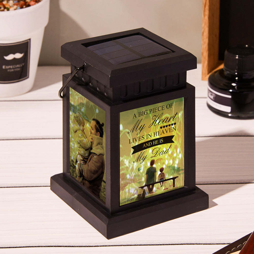 Anniversary Gifts for Couple, Personalized Photo Engraved Lantern Nightlight Lamp Memorial Lamp Solar Garden Light - photomoonlamp