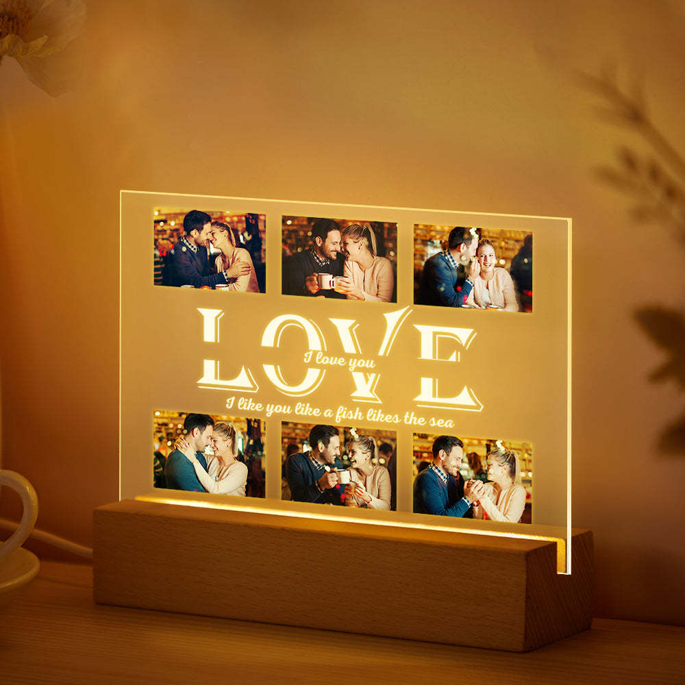 Personalized Name Led Night Light Customized Photo Lamp Gift for Her Anniversary Birthday Gifts - photomoonlamp
