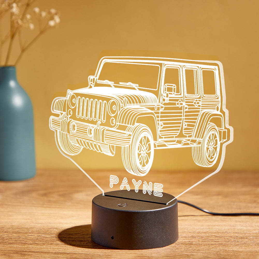 Custom Car Toy Night Light Personalized Name Lamp Multi Color For Boys Room and Baby Gifts - photomoonlamp