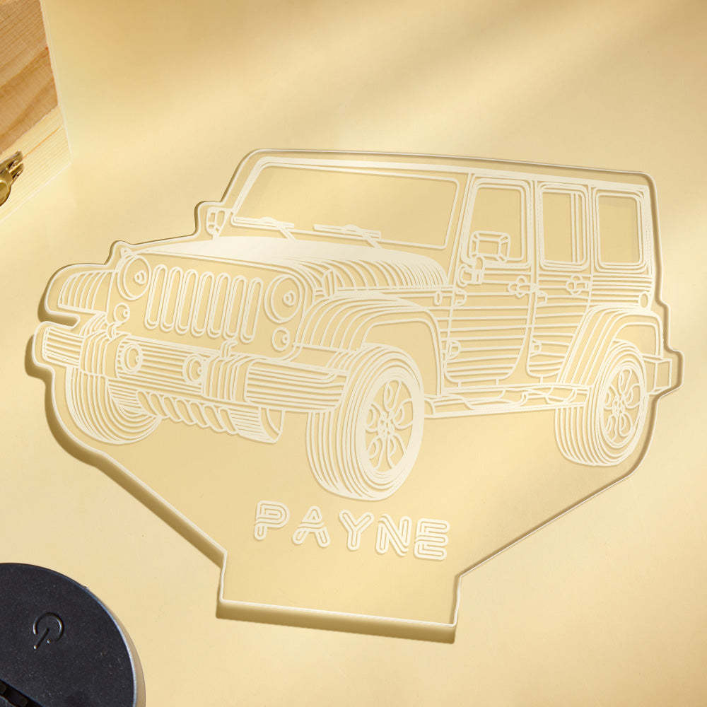 Custom Car Toy Night Light Personalized Name Lamp Multi Color For Boys Room and Baby Gifts - photomoonlamp