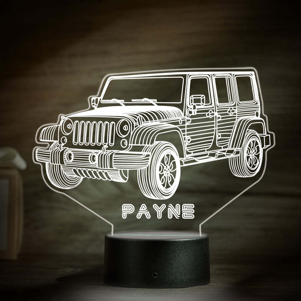 Custom Car Toy Night Light Personalized Name Lamp Multi Color For Boys Room and Baby Gifts - photomoonlamp
