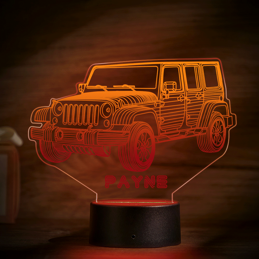 Custom Car Toy Night Light Personalized Name Lamp Multi Color For Boys Room and Baby Gifts - photomoonlamp