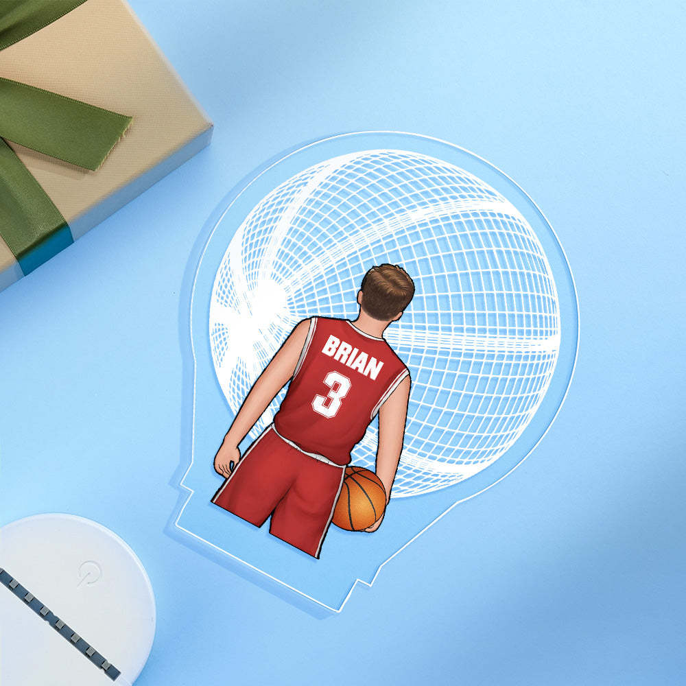 Custom Basketball Player Lamp Personalized Name And Number 3D LED Light Multi Color Base - photomoonlamp