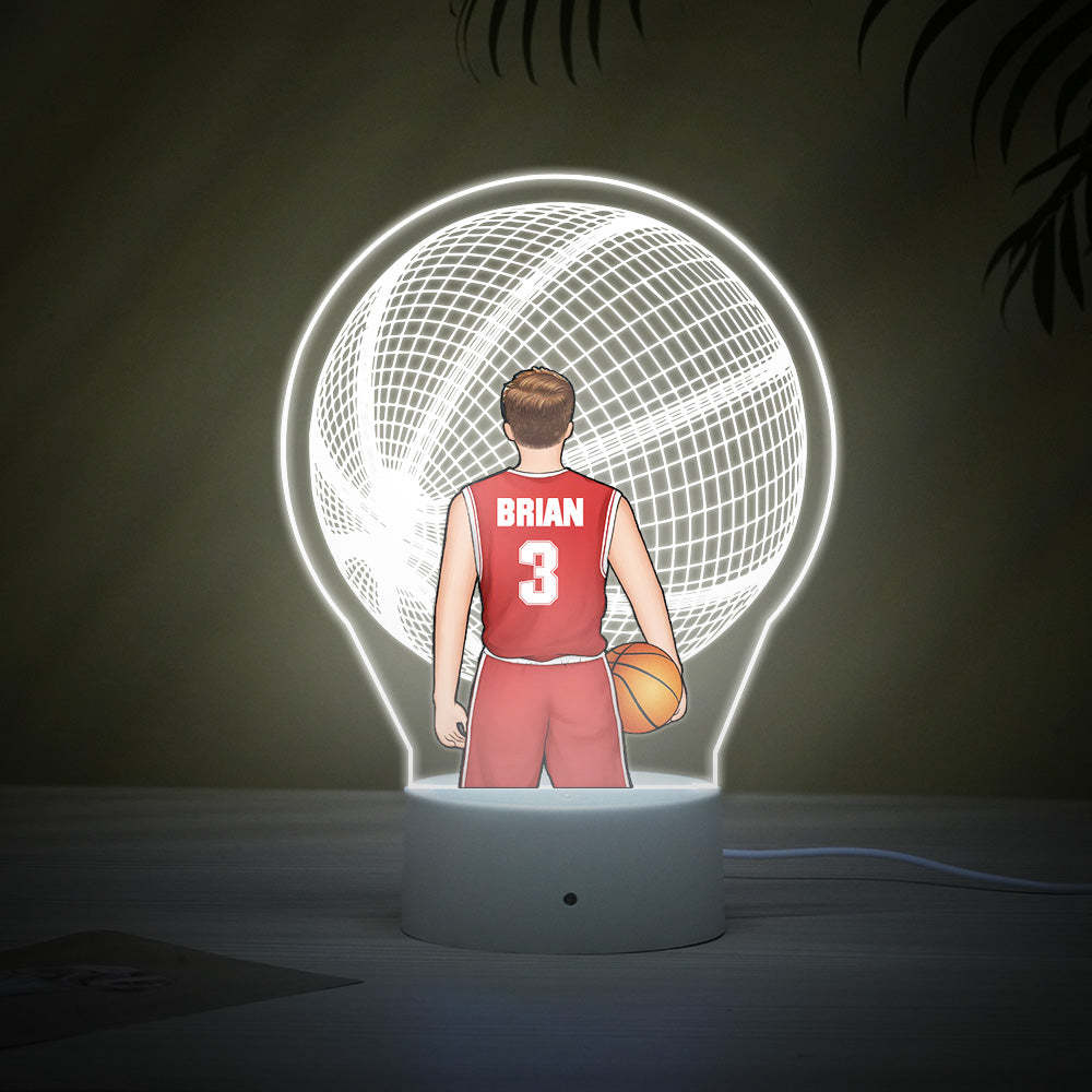 Custom Basketball Player Lamp Personalized Name And Number 3D LED Light Multi Color Base - photomoonlamp