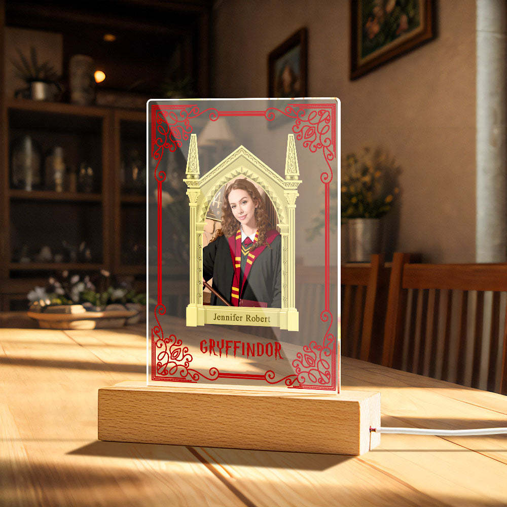 Custom Photo Plaque Hufflepuff House Student Personalized Face Portrait Lamp - photomoonlamp