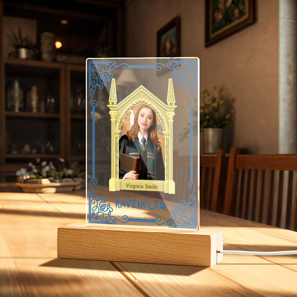 Custom Photo Plaque Hufflepuff House Student Personalized Face Portrait Lamp - photomoonlamp