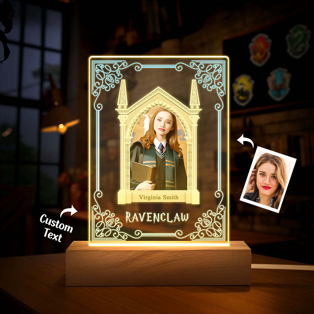 Custom Photo Plaque Hufflepuff House Student Personalized Face Portrait Lamp - photomoonlamp