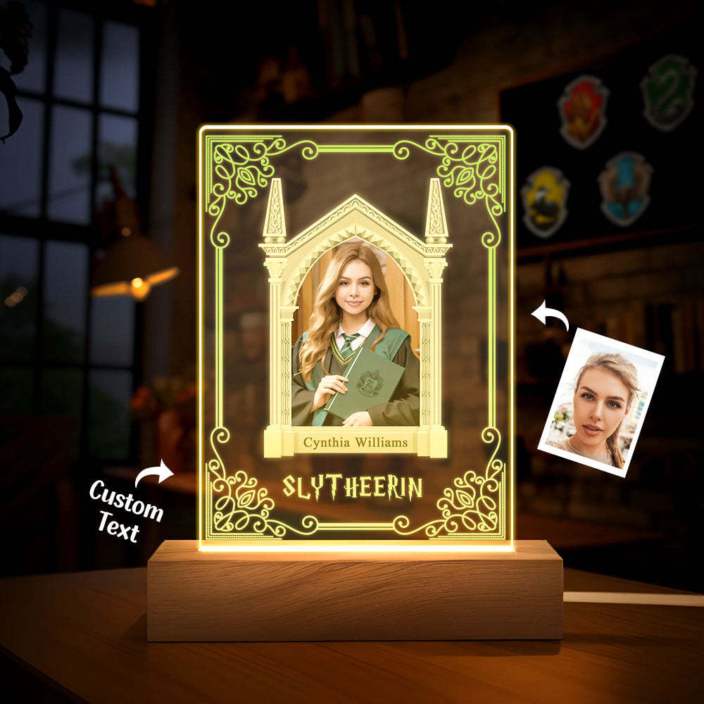 Custom Photo Plaque Hufflepuff House Student Personalized Face Portrait Lamp - photomoonlamp