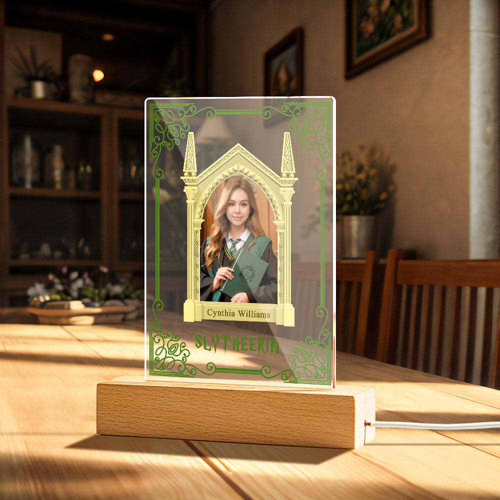 Custom Photo Plaque Hufflepuff House Student Personalized Face Portrait Lamp - photomoonlamp