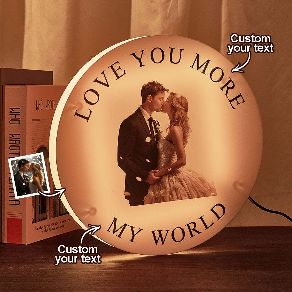 Custom Photo LED Night Light Home Decor Wedding Anniversary Gifts for Him or Her - photomoonlamp