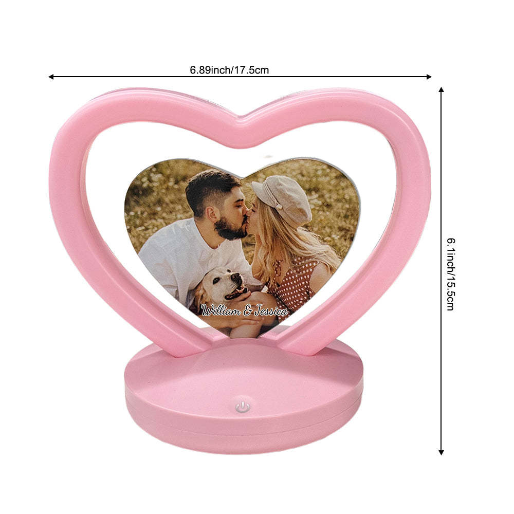 Personalized Photo Night Light Custom Heart-Shaped Lamp Romantic Valentine's Day Gift for Her - photomoonlamp