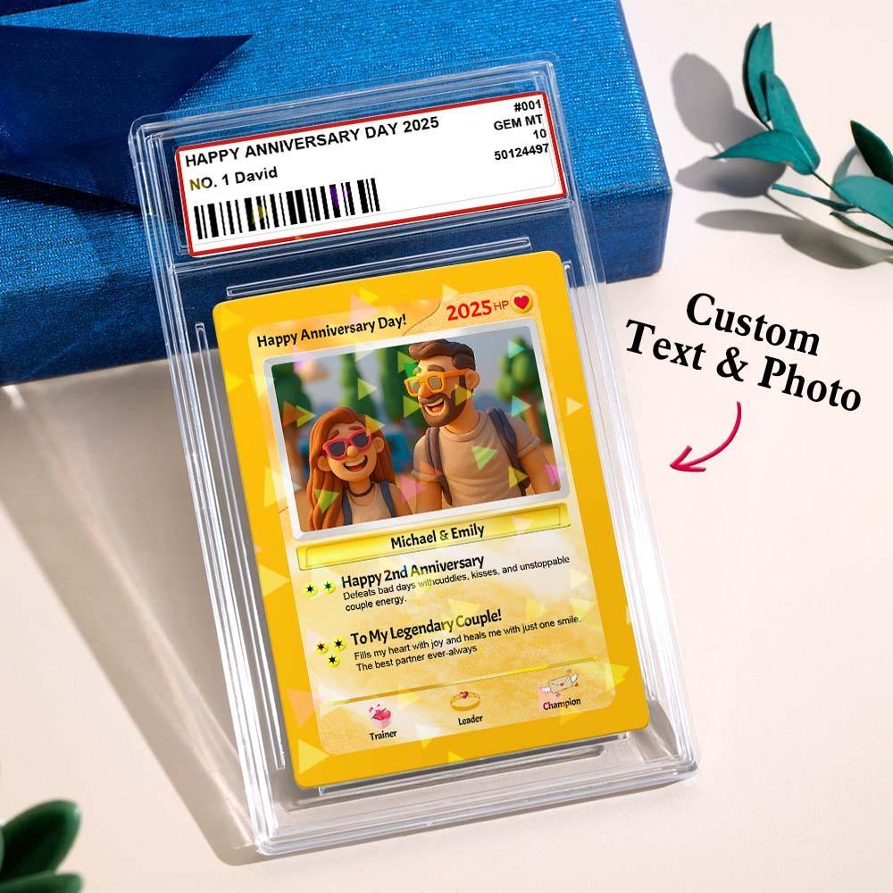 Personalized Father Tie Poke Card Retro Cartoon-Inspired Mini Gift for Dad Photo Text Poke Card - PhotoMoonLamp