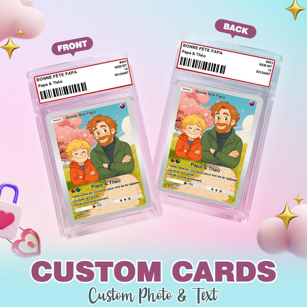 Custom Couple Card Personalized Love Gift for Anniversary, Valentine's Day or Birthday - PhotoMoonLamp