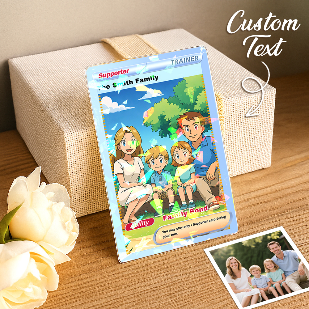 Custom Anime Trading Card | Personalized Collectible Card with Your Photo & Name | Unique Gift for Fans Couples - PhotoMoonLamp