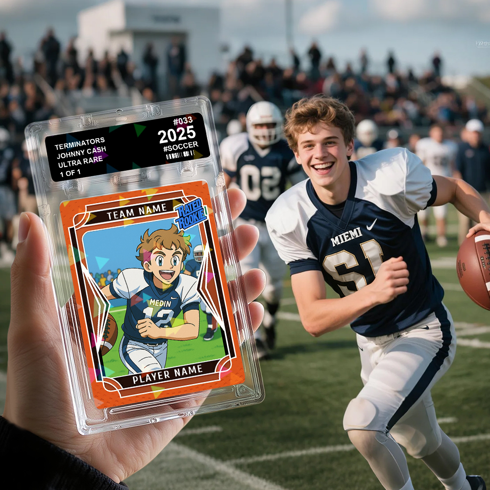 Custom Sports Trading Card Personalized Photo Portrait Card for Athletes and Fans - PhotoMoonLamp