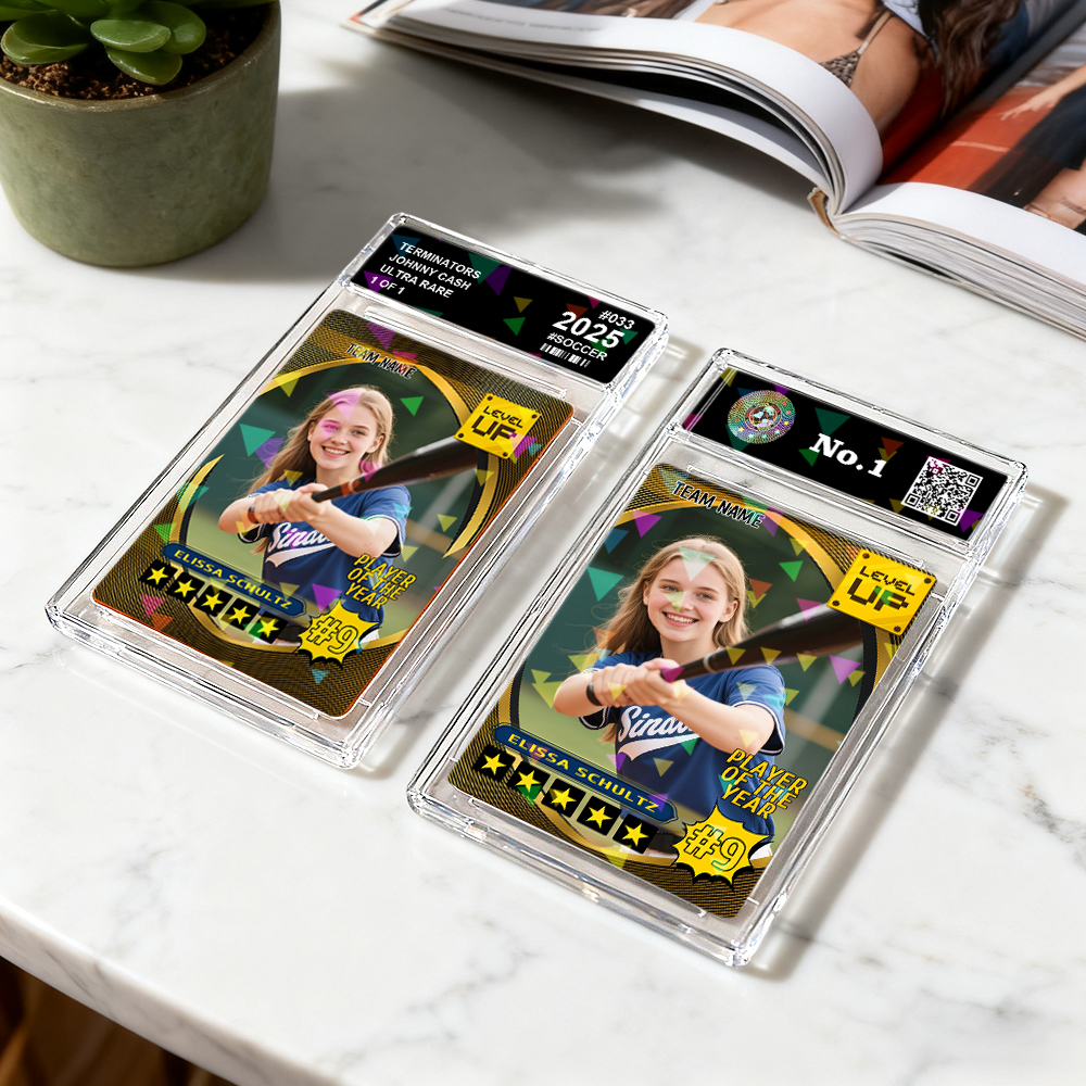 Custom Sports Trading Card Personalized Photo Portrait Card for Athletes and Fans - PhotoMoonLamp